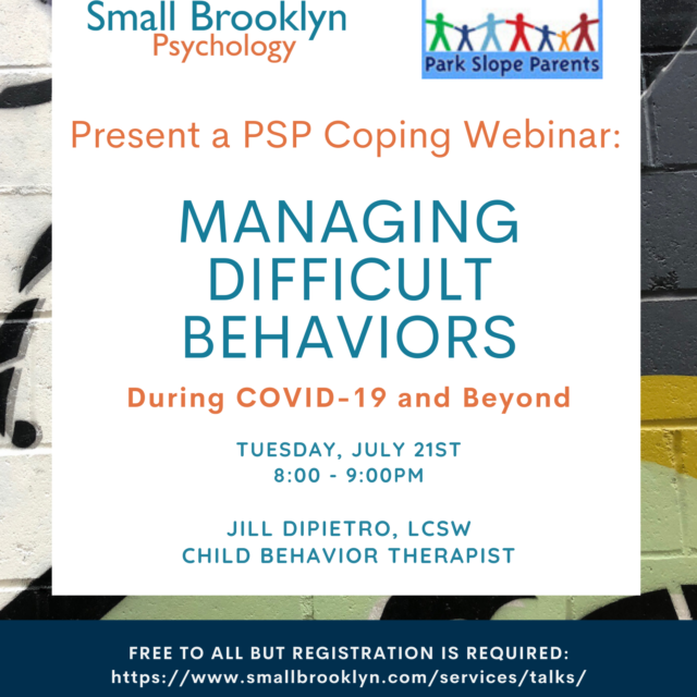 2020-July-21 Managing Difficult Behaviors with Jill DiPietro, LCSW