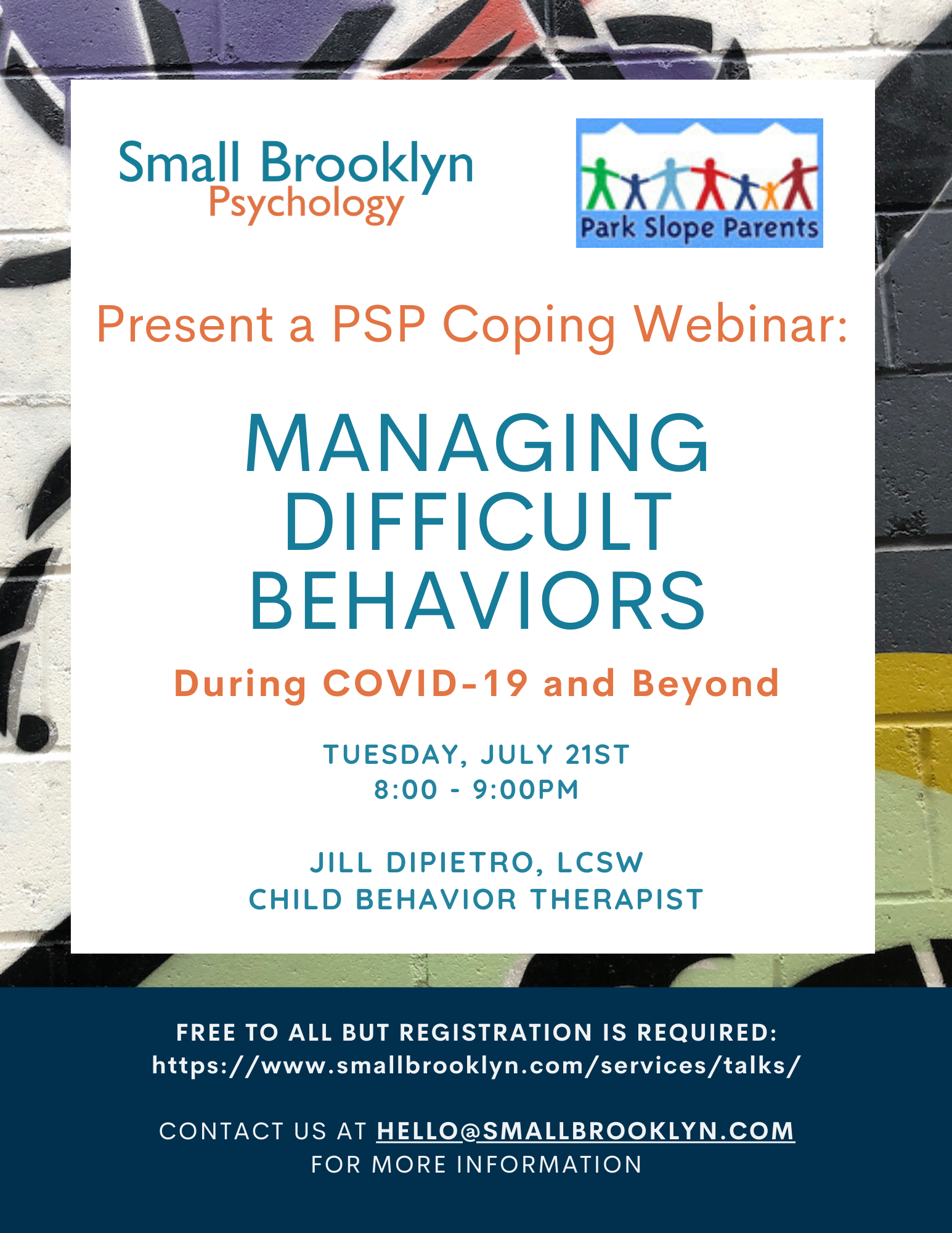 Small Brooklyn Psychology 2020July21 Managing Difficult Behaviors